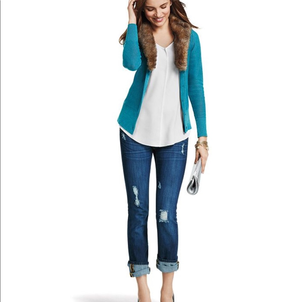 Cabi Slim Boyfriend destruction jeans